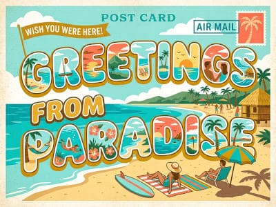 Greetings from Paradise Postcard