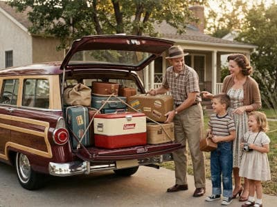 Packing the car for a road trip
